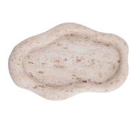 Cloud-Shaped Resin Jewelry Tray, Beige Travertine Vanity Tray for Bathroom Countertop, Trinket Candle Dish, Perfume Holder, Decorative Ottoman Tray for Home Decor Coffee Table Dresser