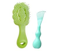 Cloud-Shaped Soft Bristle Puppy Brush and Cleaning Small Comb - Easy Grooming - Ideal for Yorkie, Shih Tzu, Maltese Maltipoo Pomeranian - Puppy Essentials for Pet Hair Removal (Green)