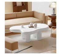 Cloud-Shaped Solid Wood Coffee Table Irregular Cream Indoor Tea Table with 4 Legs Cartoon Design Accent Table for Living Room and Bedroom Furniture