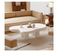 Cloud-Shaped Solid Wood Coffee Table, Irregular Indoor Tea Table with 4 Legs, Cream Cartoon Design, Perfect for Living Room & Bedroom Furniture