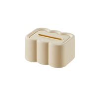 Cloud-shaped Tissue Box Holder with Creamy Finish for Stylish Storage In Living Room or Bathroom(Beige)
