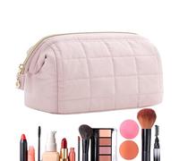 Cloud-Shaped Waterproof Toiletry Bag with Down Silk Cotton Filling - Large Capacity Portable Travel Makeup Organizer | Quilted Cosmetic Bag for Bathroom Storage Camping | 23x15x11.5cm 100g