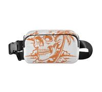 Cloud Skull with Palm Tree Rust Orange Cute Fanny Waist Pack for Women Men Large Capacity Bum Belt Bag with Adjustable Strap for Travel Shopping Running