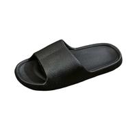 Cloud Sliders for Women and Men Couple Soft Non-Slip Sole Pillow Lightweight Slippers Open Toe Home Footwear Suitable for Indoor & Outdoor Bathroom Pool Shower Beach Summer (Black, 4)