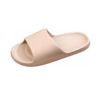 Cloud Sliders for Women and Men Couple Soft Non-Slip Sole Pillow Lightweight Slippers Open Toe Home Footwear Suitable for Indoor & Outdoor Bathroom Pool Shower Beach Summer (Khaki, 8)