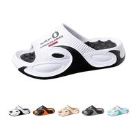 Cloud Sliders Massage Sliders with Arch Support Orthopaedic Couple Slides for Women Men 2026 Non-Slip Cool Slides Sport Recovery Sandals Soft Cushion Orthotic Slide Shower & House Slippers Black