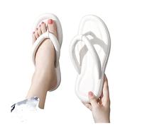 Cloud Slides Fashion Candy-colored Flip-flops Female Summer Home Bathroom Dormitory Lightweight Silent Clip Feet Sandals Indoor Outdoor Shower Shoes(White,36/37)