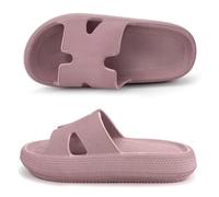 Cloud Slides for Women and Men Cushion Recovery Pillow Sandals, Memory Foam House Shower Slippers for Woman, Non-Slip Comfort Quick Drying, Blush, 8 Women/6 Men