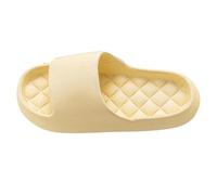 Cloud Slides for Women Bathing Shoes Non-Slip Open Toe Bath Slippers Soft Sole Bathing Slippers Memory Foam Ergonomic Cloud Shoes Silent Sandals Summer Shower Slippers, yellow, 4 UK