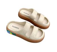 Cloud Slides Sandals Female Cute Versatile Fashion Trend Muffin Bottom Slippers Shower Shoes(Bruin,38-39)