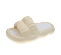 Cloud Slides Summer Petal Slippers Female Soft Bottom A Word Candy Color Sandals Indoor And Outdoor Simple Fashion Cute Slippers Shower Shoes(Yellow,36-37)