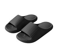 Cloud Slides Unisex Thick Sole Orthopendic Slippers Arch Support Wide Fit Non Slip Durable Cushioned Soft EVA Sandals Lightweight Comfortable Shower Shoes for Bathroom and Home,Black, Size 6