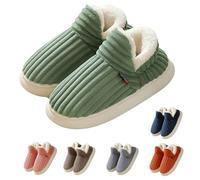 Cloud Slippers Women Men, Pillow Warm Fuzzy House Slippers, Thick Sole Anti-Skid Cozy Plush slide (Green,6)