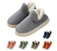 Cloud Slippers Women Men, Pillow Warm Fuzzy House Slippers, Thick Sole Anti-Skid Cozy Plush slide (Grey,7.5)