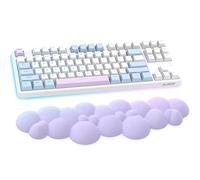 Cloud-Soft Ergonomic Wrist Rest for 100 Keys 87 Keys 68keys Keyboard PU Material Anti-Slip Rubber Base Memory Foam Cloud-Shaped Palm Rest for Computer Laptop,Pain Relief,15.2 * 4.4 * 1.2 inch -Purple