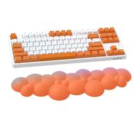 Cloud-Soft Ergonomic Wrist Rest for 100 Keys 87 Keys 68keys Keyboard PU Material Anti-Slip Rubber Base Memory Foam Cloud-Shaped Palm Rest for Computer Laptop,Pain Relief,15.2 * 4.4 * 1.2inch-Orange