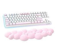 Cloud-Soft Ergonomic Wrist Rest for 100 Keys 87 Keys 68keys Keyboard PU Material Anti-Slip Rubber Base Memory Foam Cloud-Shaped Palm Rest for Computer Laptop,Pain Relief,15.2 * 4.4 * 1.2 inch -Pink