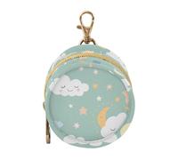 Cloud Star Moon Light Green Sky Newborned Boy Pacifier Case Holder with Zipper and Clip Key Chain Wallet, Travel Accessories