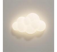 Cloud Star Wall Light, Nordic Milk White Wall Lamp 3-Color Dimmable LED Wall Sconces for Boys Girls Bedside Nursery Hallway(23cm/9.05in) (One Color 23cm/9.05in)