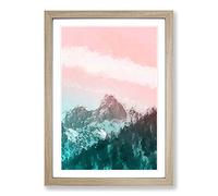 Cloud Stripe Over The Mountains in Abstract Framed Print | A2 Oak Framed Wall Art | Ready to Hang | Abstract Landscape Picture | Living Room Bedroom Lounge Office