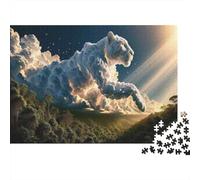 Cloud Tiger in The Sky Adult 1000-Piece Jigsaw Puzzle, 70x50cm/1000pcs, A Thoughtful Gift for A New Home; Clean White Cardboard for Sorting