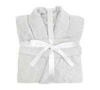 Cloud Touch Unisex Dressing Gown - Dual Textured Velour Towelling Bathrobe with Front Pockets, Adjustable Belt, Hanging Loop, Shawl Collar Luxury Spa Robe (S/M, Silver)