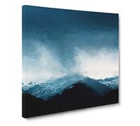Cloud Touching the Mountains Canvas Print | Gallery Wrapped 30mm Frame Wall Art | 14x14 inches | Ready to Hang | Modern Landscape Picture | Living Room Bedroom Lounge Office