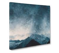 Cloud Touching the Mountains Canvas Print | Gallery Wrapped 30mm Frame Wall Art | 20x20 inches | Ready to Hang | Modern Landscape Picture | Living Room Bedroom Lounge Office