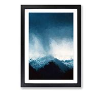 Cloud Touching The Mountains in Abstract Framed Print | A2 Black Framed Wall Art | Ready to Hang | Abstract Landscape Picture | Living Room Bedroom Lounge Office