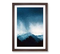 Cloud Touching The Mountains in Abstract Framed Print | A2 Walnut Framed Wall Art | Ready to Hang | Abstract Landscape Picture | Living Room Bedroom Lounge Office