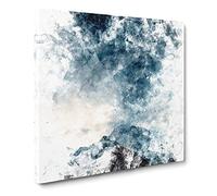 Cloud Touching the Mountains Watercolour Canvas Print | Gallery Wrapped 30mm Frame Wall Art | 14x14 inches | Ready to Hang | Modern Landscape Picture | Living Room Bedroom Lounge Office