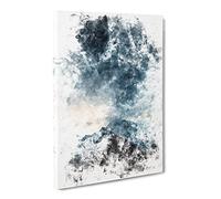 Cloud Touching The Mountains Watercolour Canvas Print | Gallery Wrapped 30mm Frame Wall Art | 20x14 inches | Ready to Hang | Modern Landscape Picture | Living Room Bedroom Lounge Office