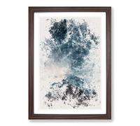 Cloud Touching The Mountains Watercolour Framed Print | A2 Walnut Framed Wall Art | Ready to Hang | Modern Landscape Picture | Living Room Bedroom Lounge Office