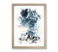 Cloud Touching The Mountains Watercolour Modern Framed Wall Art Print, Ready to Hang Picture for Living Room Bedroom Home Office Décor, Oak A2 (64 x 46 cm)