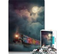 Cloud Train Jigsaw Puzzles for Adults Teenagers Jigsaws Puzzle,Staycation Kill Time with Fully Interlocking Randomly Shaped Pieces 75x50cm