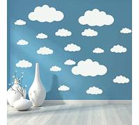 Cloud Wall Stickers, Big Clouds Wallpaper, Murals Vinyl Art Design Wall Decor 4-10 inch for Teen Kids Bedroom Playroom Home Decoration Wallpaper (White)