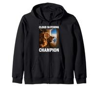 Cloud Watching Champion Golden Retriever Airplane Travel Zip Hoodie
