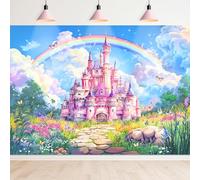 Cloud Watercolor Princess Birthday Party Castle Photography Backdrop