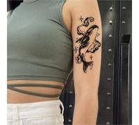 Cloud Whale Plant Ink Waterproof Semi Permanent And Persistent 2-Week Temporary Tattoo Stickers, Suitable For Chest, Clavicle, And Arm