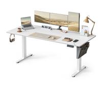(Cloud White) Electric Standing Desk, Height Adjustable Desk, 180 x 80 cm, Continuous Adjustment, Spliced Desktop