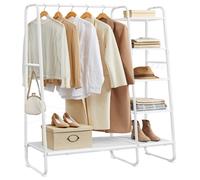 Vasagle 5-tier Storage Rack With 6 Side Hooks - White, White