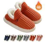 Cloud Winter Warm Fluffy Slippers for Women Men - Non-Slip Fuzzy Casual Fashion Home Footwear (Orange, Adult, Women, 8, UK Size 9, Medium)