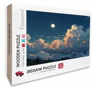Cloud Wooden Jigsaw Puzzles 30x20in, Moon Jigsaw Puzzles 1000 Pieces for Adults with Box, Back Lettering Easy to Distinguish, Educational Challenging Game, Summer Decoration, Beautiful Gifts, 4-3450