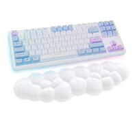 Cloud Wrist Rest Keyboard, White Cloud Palm Rest with PU Leather Memory Foam Cute Keyboard Rest for Wrist Support and Arm Rest, Desk Cloud Wrist Pad for PC Gaming/Hand Cushion/Computer/Office