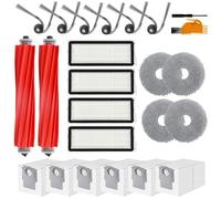 Cloudarrow 24 Pack Replacement Parts Compatible with Roborock QV 35A / QR 798 / QR 598 Robot Vacuum Accessories Main Brush Side Brush HEPA Filter Dust Bags