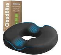 CloudBliss Donut Pillow Seat Cushion for Tailbone Pain Relief and Hemorrhoids, Memory Foam Seat Chair Cushion for Postpartum Pregnancy, Seat Cushions for Men and Women for Home & Office, (Grey-XL)