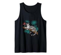 Clouded Leopard Cat in Tropical Jungle Foliage Wildlife Tank Top