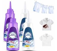 CLOUDEMO Active Enzyme Laundry Stain Remover, 2023 New Fast Laundry Stain Remover, Active Enzyme Clothing Stain Remover, Garment Stubborn Stain Enzyme Stain Remover (Purple+White 4pcs)