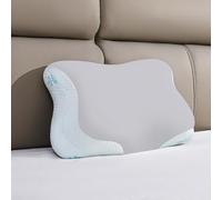 CloudÉtoile Cervical Pillow Memory Foam - 2-in-1 Memory Foam Pillow for Deep Sleep, Height-Adjustable Neck Support Pillows for Back Stomach Side Sleepers, CertiPUR-EU and OEKO-TEX, 64x38x12 cm, Grey