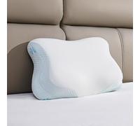 CloudÉtoile Cervical Pillow Memory Foam - 2-in-1 Memory Foam Pillow for Deep Sleep, Height-Adjustable Neck Support Pillows for Back Stomach Side Sleepers, CertiPUR-EU and OEKO-TEX, 64x38x12 cm, White